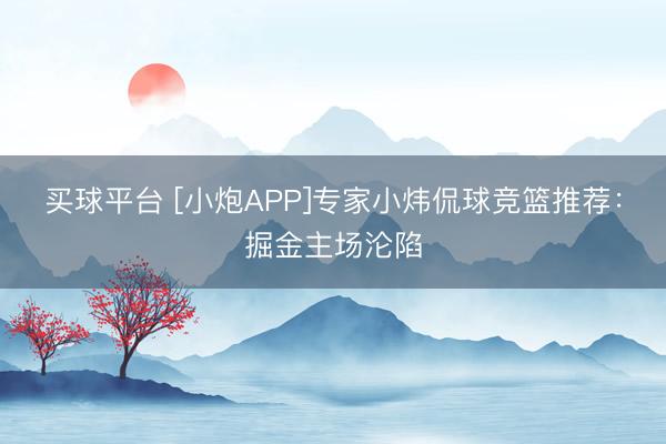 买球平台 [小炮APP]专家小炜侃球竞篮推荐：掘金主场沦陷