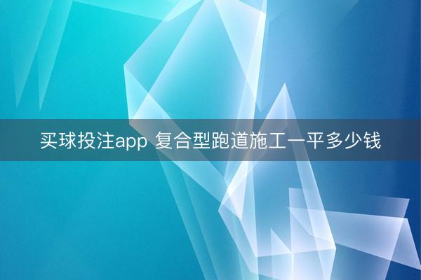 买球投注app 复合型跑道施工一平多少钱