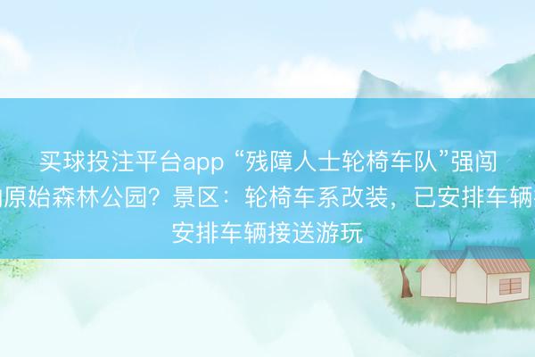 买球投注平台app “残障人士轮椅车队”强闯西双版纳原始森林公园？景区：轮椅车系改装，已安排车辆接送游玩