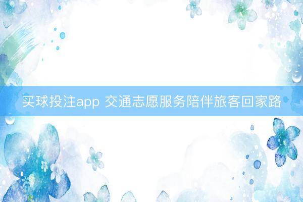 买球投注app 交通志愿服务陪伴旅客回家路