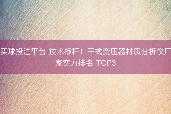 买球投注平台 技术标杆！干式变压器材质分析仪厂家实力排名 TOP3