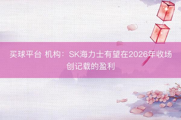 买球平台 机构:SK海力士有望在2026年收场创记载的盈利