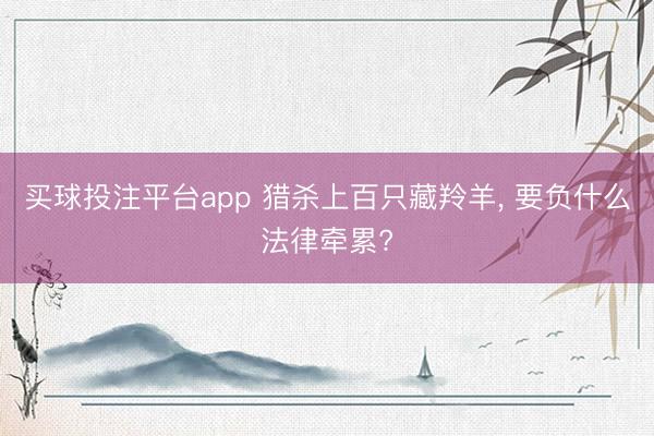 买球投注平台app 猎杀上百只藏羚羊， 要负什么法律牵累?