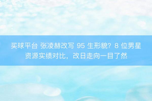 买球平台 张凌赫改写 95 生形貌?8 位男星资源实绩对比,改日走向一目了然