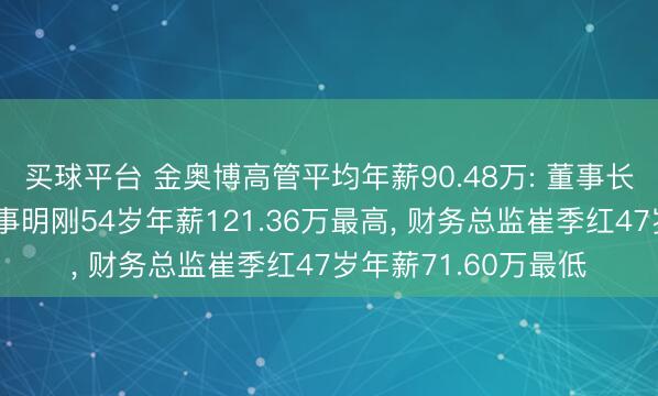 买球平台 金奥博高管平均年薪90.48万: 董事长、司理及非独处董事明刚54岁年薪121.36万最高， 财务总监崔季红47岁年薪71.60万最低
