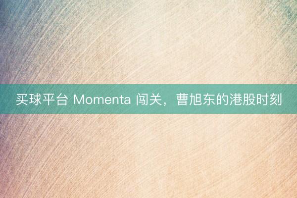 买球平台 Momenta 闯关，曹旭东的港股时刻