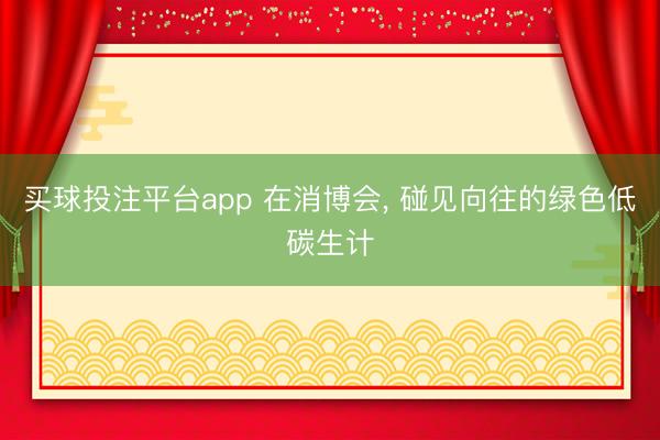 买球投注平台app 在消博会, 碰见向往的绿色低碳生计