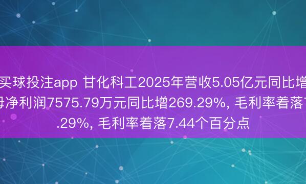 买球投注app 甘化科工2025年营收5.05亿元同比增27.55%， 归母净利润7575.79万元同比增269.29%， 毛利率着落7.44个百分点