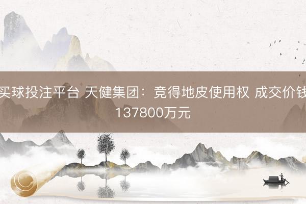 买球投注平台 天健集团：竞得地皮使用权 成交价钱137800万元