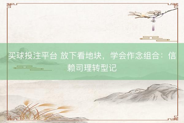 买球投注平台 放下看地块，学会作念组合：信赖司理转型记