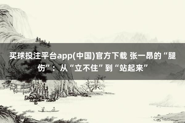 买球投注平台app(中国)官方下载 张一昂的“腿伤”：从“立不住”到“站起来”