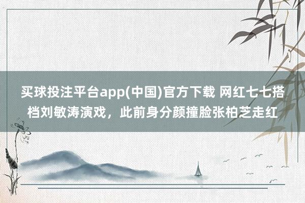 买球投注平台app(中国)官方下载 网红七七搭档刘敏涛演戏，此前身分颜撞脸张柏芝走红