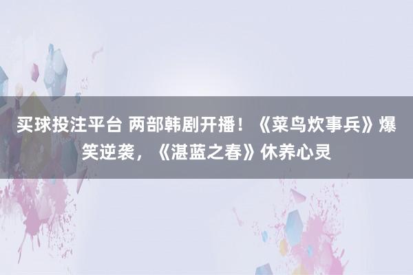 买球投注平台 两部韩剧开播!《菜鸟炊事兵》爆笑逆袭,《湛蓝之春》休养心灵