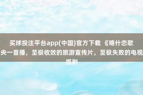 买球投注平台app(中国)官方下载 《喀什恋歌》央一首播，至极收效的旅游宣传片，至极失败的电视剧