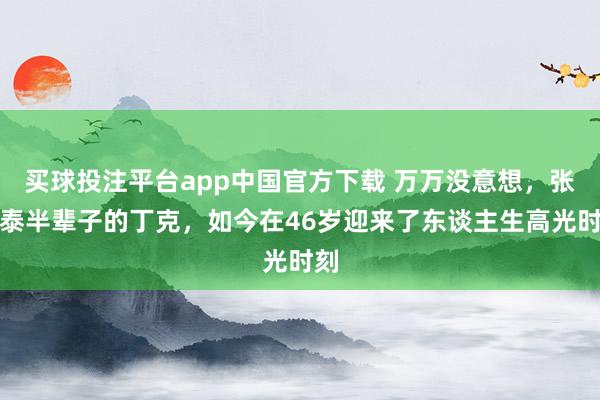 买球投注平台app中国官方下载 万万没意想,张铎泰半辈子的丁克,如今在46岁迎来了东谈主生高光时刻