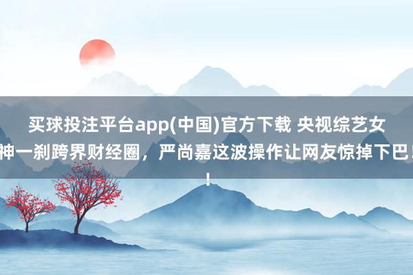 买球投注平台app(中国)官方下载 央视综艺女神一刹跨界财经圈，严尚嘉这波操作让网友惊掉下巴！
