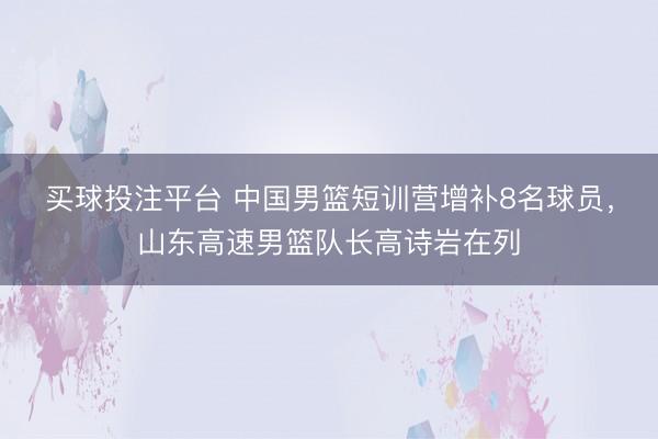 买球投注平台 中国男篮短训营增补8名球员，山东高速男篮队长高诗岩在列