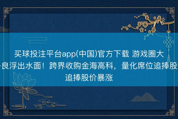 买球投注平台app(中国)官方下载 游戏圈大佬金丹良浮出水面！跨界收购金海高科，量化席位追捧股价暴涨