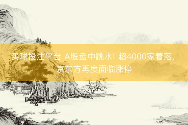 买球投注平台 A股盘中跳水! 超4000家着落， 京东方再度面临涨停