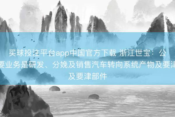 买球投注平台app中国官方下载 浙江世宝：公司主要业务是研发、分娩及销售汽车转向系统产物及要津部件